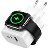 EnGiTores 3 in 1 Caricatore Per iphone, EnGiTores caricabatterie wireless per IWatch portatile 2 porte USB C PD QC Caricabatterie per Apple Watch 1-8/SE/Ultra per Pro/3/2 per iPad Samsung HuaWei
