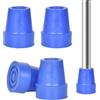 Lunaanda 4 Pcs Puntali In Gomma Antiscivolo per Stampelle e Bastoni, 19 mm Puntale per Stampelle,Gommini Stampelle, Piedini per Stampelle, per Bastoni Telai Da Passeggio, Stampelle,Blu