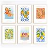 Baccone Set di 6 stampe artistiche da parete con frutta, stampe colorate con limoni, stampe artistiche da parete in stile vintage, poster per mercato della frutta, set di 6 stampe per camera da letto, 20 x 25