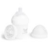Herobility Double Anti-Colic Baby Bottle | Award-Winning Hero Baby Bottles | Soft Breast- Like Teat, Easy Mixing Lid & Net | Safe & Environment Friendly Materials | 140ml/5 fl oz White