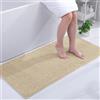 Homaxy - Tappeto da bagno in chenille, antiscivolo, lavabile, morbido, assorbente, per doccia e bagno - 60x120 cm, Beige scuro