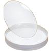 STACKABLES 20 piatti rotondi trasparenti ~ piatti martellati da 15,2 cm con bordo dorato ~ piatti leggeri riutilizzabili per ricevimenti, matrimoni, feste, banchetti, eventi e decorazioni da tavola