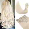 TESS Extension Capelli Veri Clip 30 cm, Extension Clip Capelli Veri #60 bianco biondo Extension Con Clip 55g Human Hair Riutilizzabile Invisibile Lisci