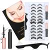 LOPHE Ciglia Finte Magnetiche, 12 Paia Ciglia Magnetiche con 2 Eyeliner Magnetico, Riutilizzabile Kit Ciglia Finte, Naturali e Lunga Durata di Effetto 3D