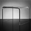Vnook Tavolino in acrilico trasparente, tavolino trasparente a forma di U con bordi arrotondati, tavolino moderno ed elegante, comodino e sgabello, mobili for camera da letto o soggiorno(Clear)