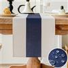 Vorysum Runner Tavolo Moderno Poliestere Impermeabile Tovaglia Antimacchia Runner Effetto Lino Lavabile Decorazione Tavolo da Pranzo Sala da Pranzo, Feste, Festival Matrimoni (Blu, 33x120cm )
