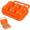 Volumoon Contenitore per Uova, 6 Porta di Uova a Griglia, Contenitore Portauova in Plastica, Vassoio di Uova Portatile, Vassoio di Uova, Distributore di Uova per Cucina, Viaggio, Campeggio (Arancione)