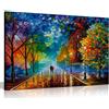 Panther Print Leonid Afremov - Dipinto a olio astratto su tela da parete per soggiorno, decorazione casa, Freshness of Cold, 31x20cm (12x8in)