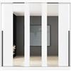 Oggi Aris Armadio scorrevole ARIS a 3 ante con 3 specchi senza cassetti 6 ripiani L 204 cm H 205 cm Moderno con pannello laminato per sorno camera da letto studio Bianco