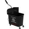 HOMCOM Carrello per Pulizie in Plastica PP da 20L con Secchio e Strizzatore, 60x27x70.5 cm, Nero