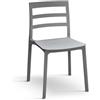 PAZZO DESIGN Sedia Luca set da 4 sedie Grigio in Polipropilene