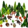 OrgMemory Alberi per Modellismo, 48pz, 4-16 cm, Paesaggi Ferroviari, Albero del Diorama, Alberi di Plastica per Progetti, Alberelli Modellismo