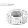 EDISION ICX-10 Cavo Coassiale Antenna TV SAT 10m PVC Bianco, Acciaio Ramato, 17VAtC, CPR Eca, Classe A DVB-S2/T/T2/C, RADIO