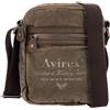 Avirex, 140506 Borsello da uomo medio con tracolla e dettagli in vera pelle Green - Verde Kaki