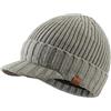Magracy Cappello invernale da uomo con visiera in maglia spessa per esterni, Verde polvere., Taglia unica