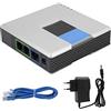 Uxsiya VoIP Leggero con 2 Porte Adattatore telefonico Internet PAP2T Gateway VoIP sbloccato per Ufficio (Spina UE) forniture informatiche