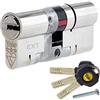 Yale P-YS3-4040N Anti-Snap 3 stelle Euro doppio cilindro, alta sicurezza, 40:40 (80mm), finitura nichel