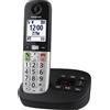 Panasonic Telefono cordless digitale con segreteria telefonica e display LCD colore nero e argento KX-TGU430EXB