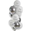 Folat 25163 Set Di Palloncini Premium - Silver Anniversary 33cm - 12 pezzi Palloncini in Lattice Elio o Aria per Festa Deco, Compleanno, Matrimonio, Baby Shower, Laurea
