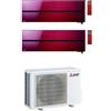 MITSUBISHI ELECTRIC CONDIZIONATORE MITSUBISHI KIRIGAMINE STYLE ROSSO DUAL SPLIT 9000+12000 BTU INVERTER R32 MXZ-2F42VF A+++ WIFI