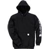 CARHARTT FELPA LOOSE FIT SLEEVE LOGO HOOD BLACK