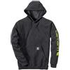 CARHARTT FELPA LOOSE FIT SLEEVE LOGO HOOD CARBON HEATHER