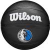 Wilson Mini Pallone da Basket NBA Team Tribute, Dotato di Canali di Precisione e Presa dinamica, Con Stabilità Dell'Aria Migliorata, Approvato NBA, squadra: Dallas Mavericks, Colore: Nero, Taglia: 3