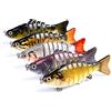 MKNzone 1 pc 10 cm 15.5g Realistico Multi-snodato 8-segmento Luccio Esca per Pesca Swimbait Crankbait Esca Dura,5 Colori Casuali
