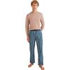 Tommy Hilfiger CN LS Pant Woven Set Print UM0UM01960 Pigiama, Giallo (Oat Milk/Royal Plaid), XL Uomo