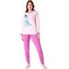 Disney Pigiama Donna - Pigiama Donna Cotone Lungo in Cotone S-XL Pigiami Due Pezzi Stitch Minnie IH Oh - Regali Donna (Rosa Eeyore, S)