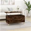 Coavain Tavolino da Caffè, Tavolino da Divano, Tavolino basso da salotto in Legno Rettangolare per Soggiorno Salotto Ufficio Rovere Fumo 90x44,5x45 cm