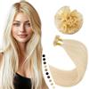 Elailite 35cm Extension Cheratina Capelli Veri 50 Ciocche 40g - 100% Remy Human Hair con Keratina Capelli Indiani #60 Biondo Platino