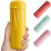 Exllena Borraccia Termica Piccola 200 ml, Borraccia Piccola da Borsetta con Manico Portatile, Mini Borraccia A Tenuta Stagna per Caffè e Latte(Giallo)