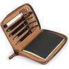 Londo Portapenne in Pelle: Organizer per Diario, Penna Stilografica e Matite, con Cerniera, 17x12x3cm - Cannella