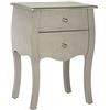 DRW - Comodino 2 cassetti Legno Argento