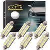 Qasim 6x C5W 44mm LED 5050 SMD Lampadina Auto Interni Bianca 12V