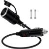 HuaLiSiJi Prolunga Cavo Accendisigari 12V 24V Prolunga Accendisigari Auto 6AWG 2x1.0mm² 15A Cavo Alimentazione Accendisigari con LED, per Auto, Camion, Camper (1 m)