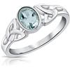 DTPsilver® Anello Topazio Blu - Anello Nodo Donna Argento 925 - Anello Blu Topazio - Anello Nodo Argento 925 - Pietra Naturale Topazio Azzurro