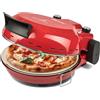 Girmi FP50 Forno per Pizza Quisipizza, 1800 W, 420°C, Pareti fredde, Pietra Refrattaria staccabile da 31 cm, Timer, Doppia resistenza, Ricettario incluso, Rosso