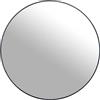 DRW Specchio da parete rotondo in metallo e posteriore legno MDF nero 100 x 1,5 cm, INT 98,5 cm