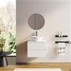 DEGHI Mobile bagno portalavabo 60 cm bianco opaco cannettato e specchio - Gaia