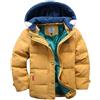 UnoSheng Esercito Ragazzi Bambino Bambino Ragazzi Inverno Caldo Manica Lunga Giacca Capispalla Cappotti Cappotti Cappuccio Rimovibile Capispalla Imbottiti Gilet 140, giallo., 6-7 Anni