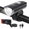 Maclean MCE312 Illuminazione Bici Set di Fanalini Anteriori e Posteriori LED Cavo USB Incluso 2 modalità Certificato StVZO