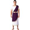 inlzdz Costume Toga Greca per Uomo Costume da Carnevale Festa di Halloween Fancy Dress per Travestimento Costume da Dio Greco Bianco Romano Viola M