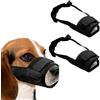 KEYRI 2 Pezzi Museruola Per Cane in Nylon Museruole Morbido Rete Traspirante Museruola Per Animali Domestici Con Anello Regolabile Bevibile Antiabbaio Museruole Cane Può Respirare (Nero, Grande)