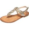 JOMIX Sandali Infradito Donna Bassi Estivi Eleganti SD2146 (B Oro, 37)