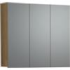 trendteam smart living - PureBliss - Armadietto a specchio - rovere Evoke - Effetto scanalato - 9 scomparti + 6 ripiani - 90 x 80 x 20 cm - Porta centrale montata a sinistra e a destra