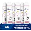 Dove Deodorante Spray 0% Invisible Care, Formula Idratante e Anti-macchia, Senza Alcol e Sali di Alluminio, Protezione Fino a 48 Ore, Deodorante Uomo e Donna, 6 Pezzi da 150ml