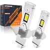 JOSHF Lampadina H3 LED Faro Migliorato per Auto e Moto, Anti-Errore CSP 18000LM 6500K Luce Bianca LED H3 Lampda per Auto, Sostituzione Lampadina Alogena, LED H3 DC12V, 2 Lampadine