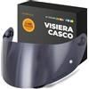Everalo Visiera Compatibile con Agv K1 - K1s - K3sv - K5 - K5s - S4sv - Horizon - Skyline - Strada - Stealth sv - Compact - GT-2 (Dark Fume')